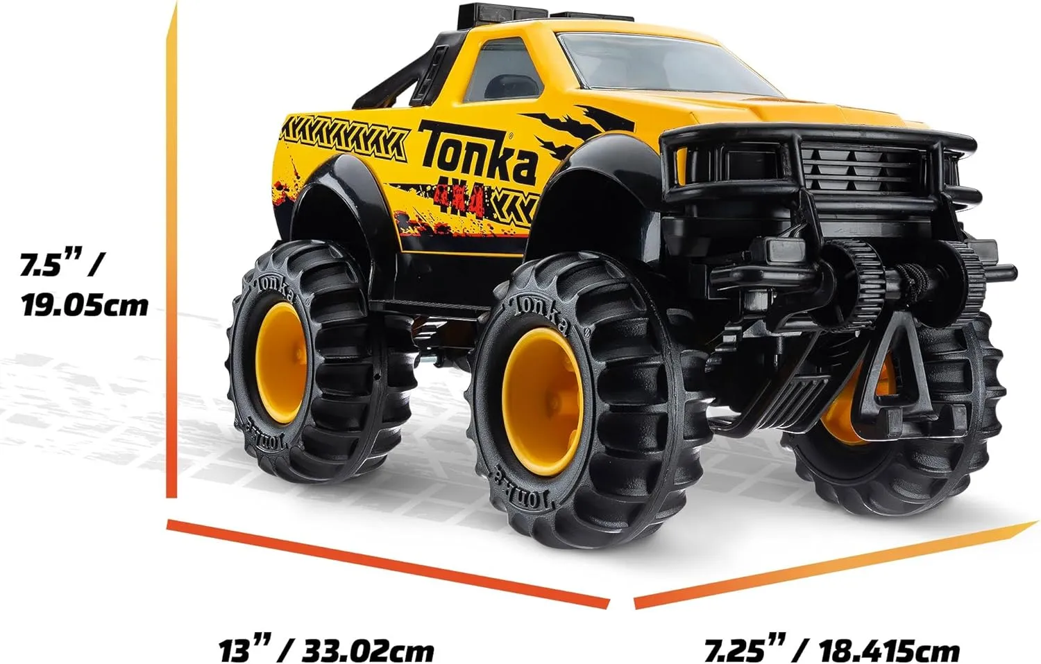 Tonka Steel Classics 4x4 Pickup Truck - Made with Steel & Sturdy Plastic, Yellow Toy Construction Truck, Boys and Girls, Kids, Toddlers, Ages 3 