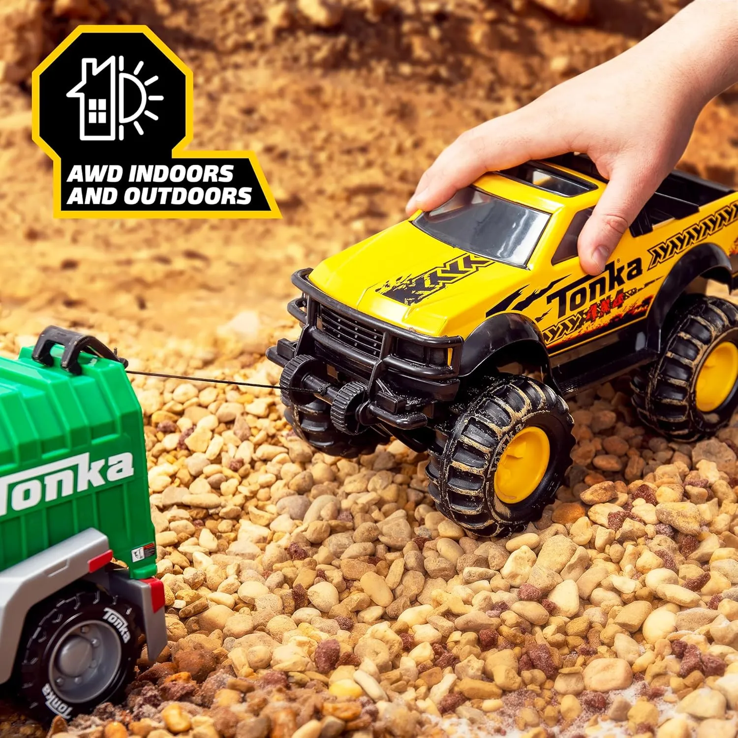 Tonka Steel Classics 4x4 Pickup Truck - Made with Steel & Sturdy Plastic, Yellow Toy Construction Truck, Boys and Girls, Kids, Toddlers, Ages 3 