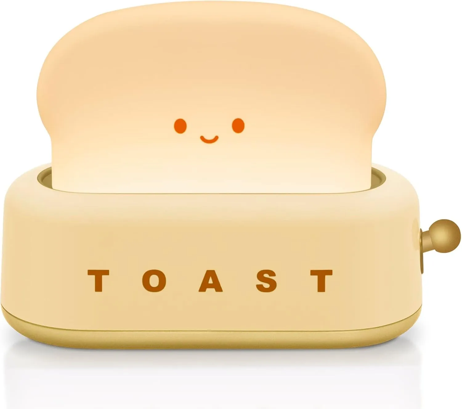 TOOGE Desk Decor Cute Toast Lamp Small Desk Lamp Night Light for Kids Rechargeable with Smile Face Kawaii Decor for Bedroom, Table, Bedside, Desk Gifts for Kids and Adults