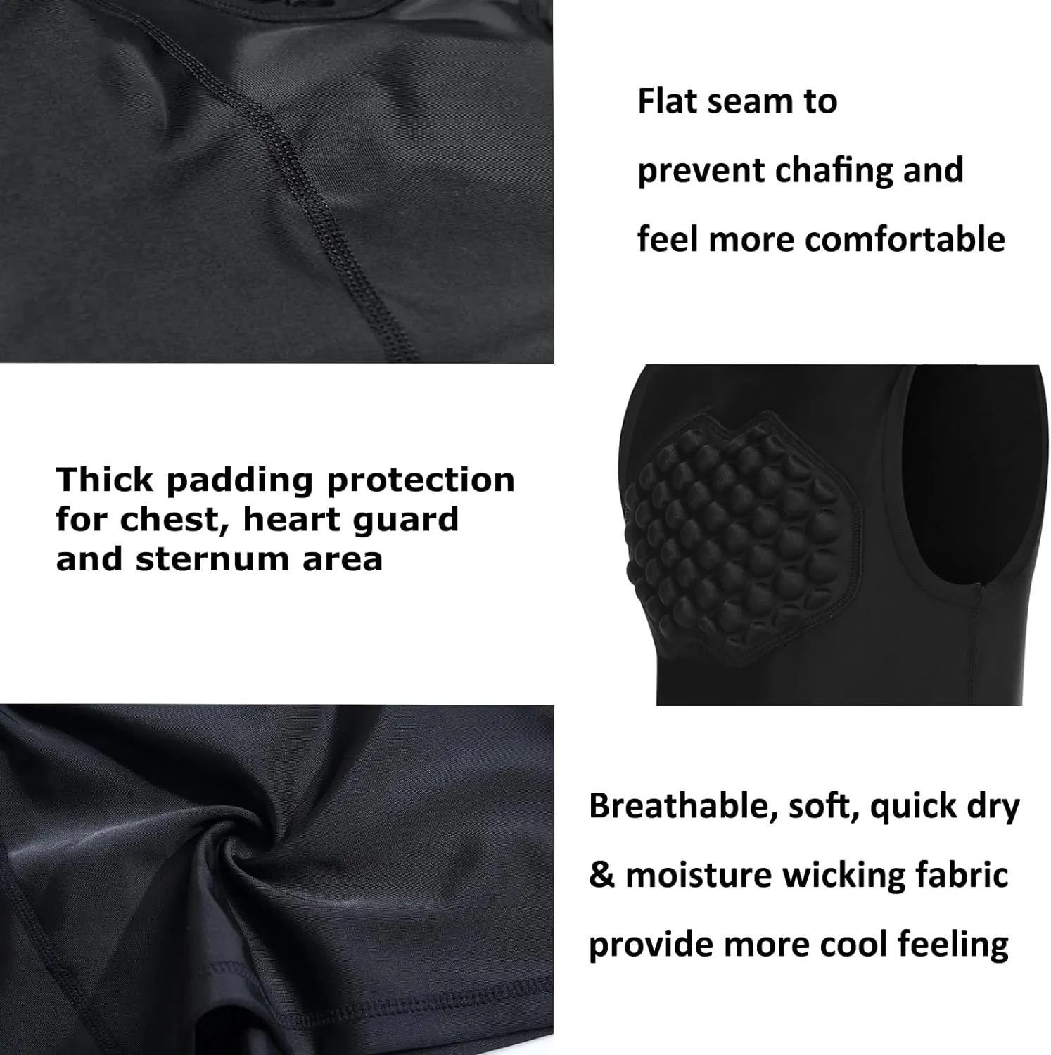 Topeter Baseball Chest Protector Shirt for Youth Kids, Heart Guard Sternum Protection Tank Tops for Goalies Catchers