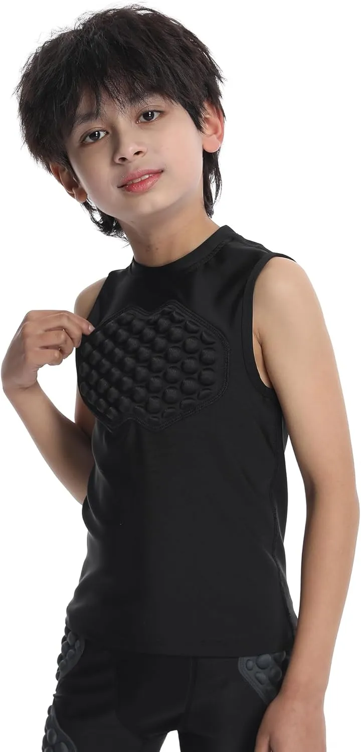 Topeter Baseball Chest Protector Shirt for Youth Kids, Heart Guard Sternum Protection Tank Tops for Goalies Catchers
