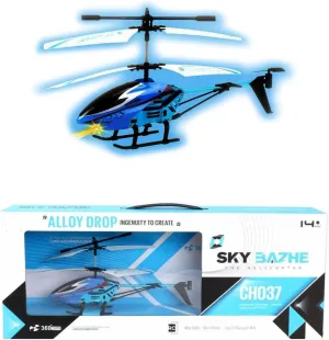 Toy Alloy Mini Helicopter Remote Control Micro RC Helicopter with Gyro and LED Light 3.5HZ Channel, Random Color