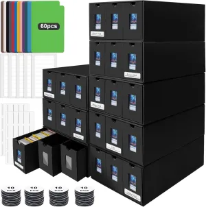 Trading Card Storage Box, 24000  Cards Storage Box for Commander Display, Trading Cards Organizer with 60 Card Dividers, Labels & Tapes, Visible Card Deck Box for TCG MTG PTCG Sport Cards