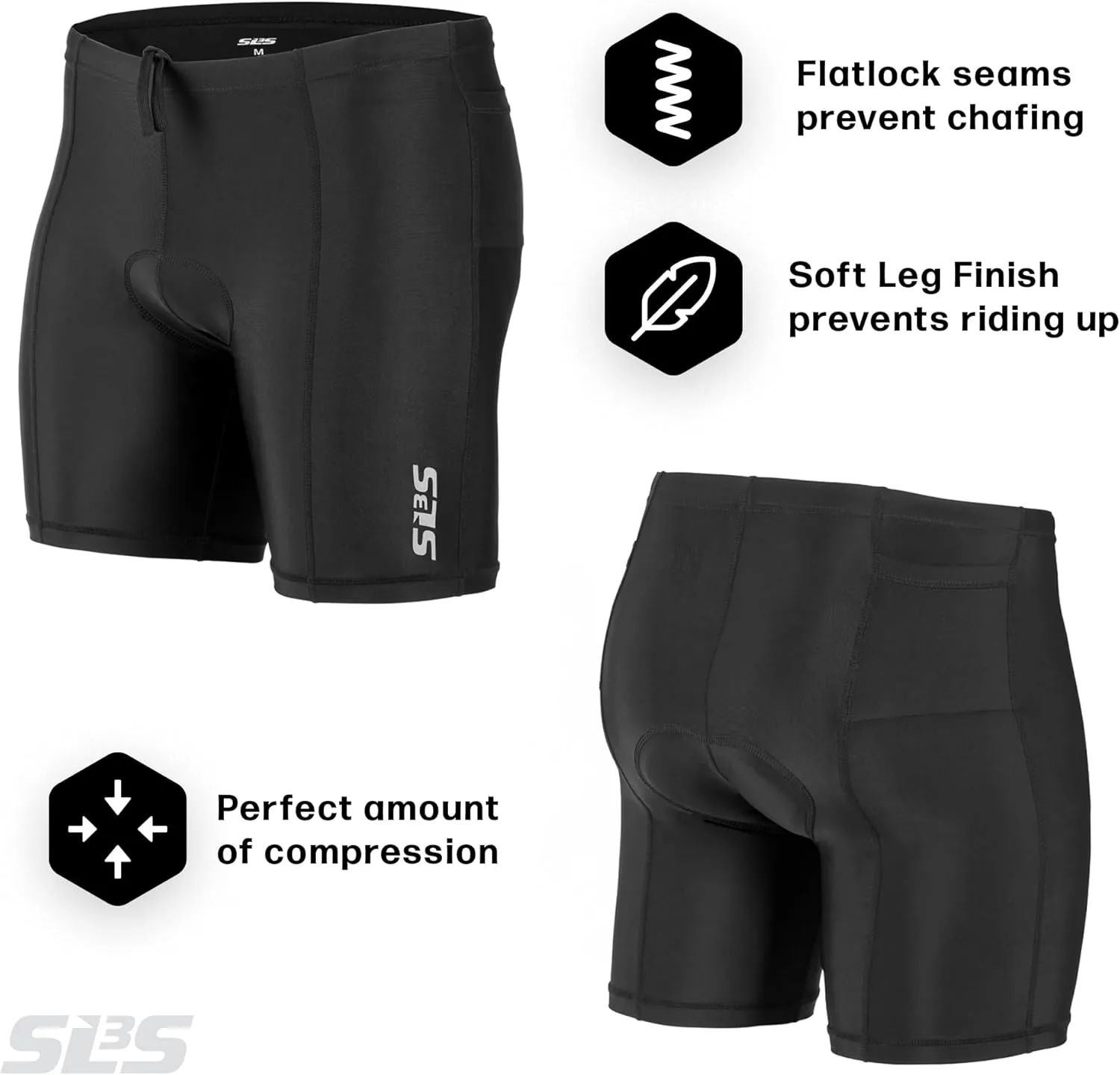 Triathlon Shorts Mens – Tri Shorts Mens – 2 Pockets FRT – Designed by Athletes for Racing