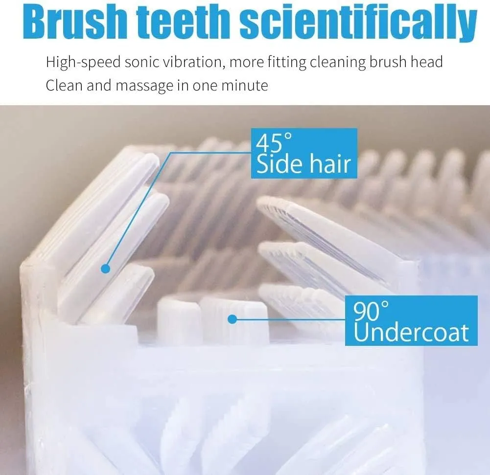 U-Shaped Automatic Ultrasonic Toothbrush, 360° Electric Toothbrush for Adults for Teeth Whitening, Rechargeable Ultrasonic Tooth Brush for Travel Home Dual-use (White, 1)