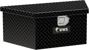 UWS TBV-34-LP-BLK Black 34" Low Profile Trailer Box with Beveled Insulated Lid