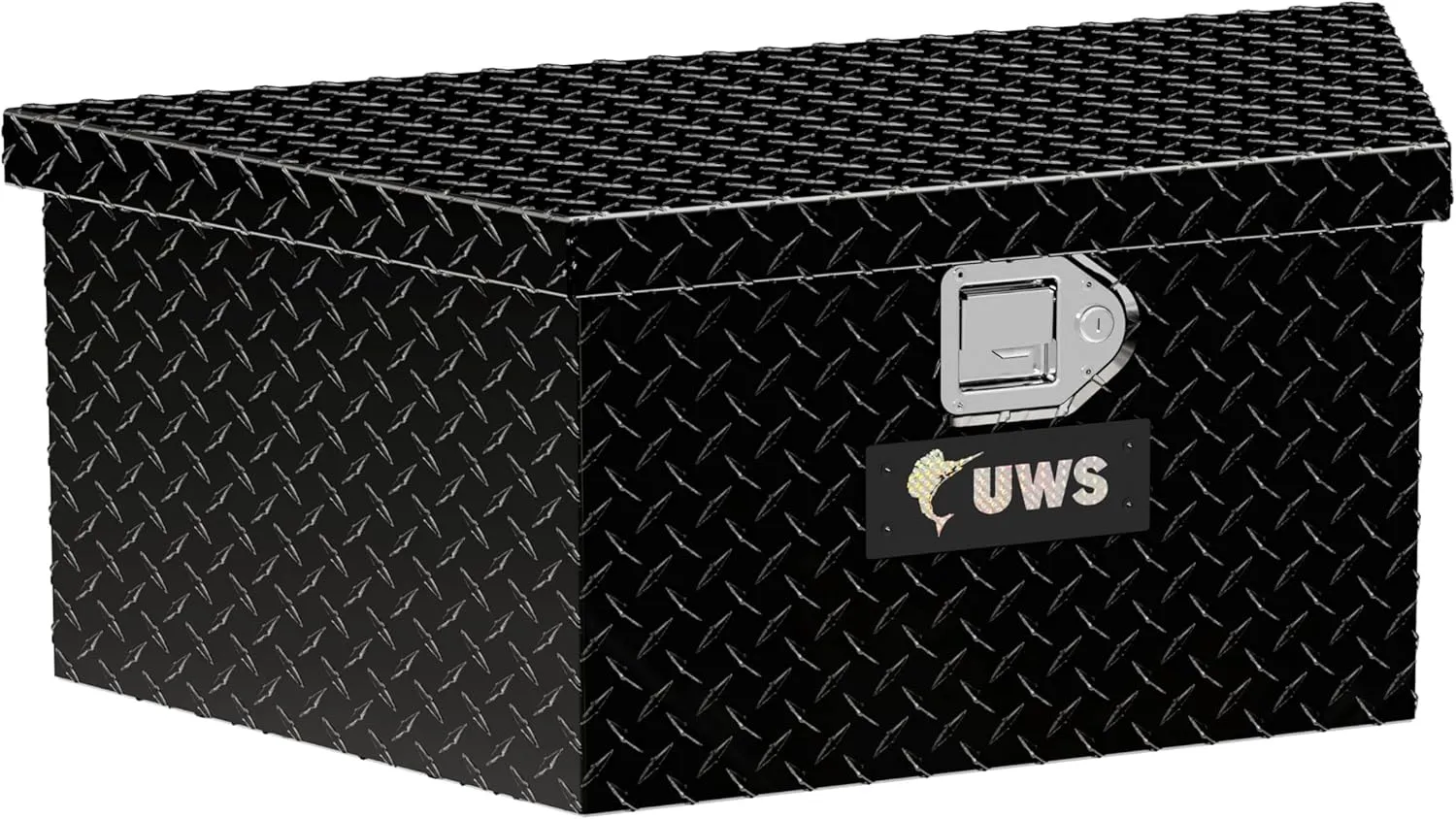 UWS TBV-34-LP-BLK Black 34" Low Profile Trailer Box with Beveled Insulated Lid
