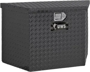 UWS TBV-49-BLK Black 49" Trailer Box with Beveled Insulated Lid