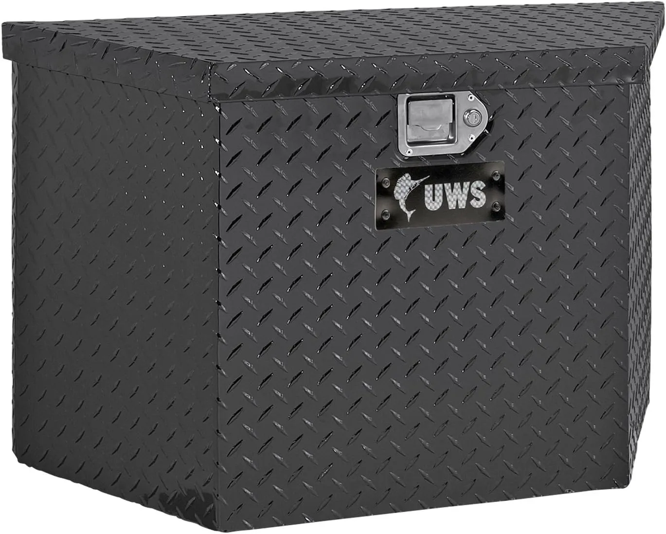UWS TBV-49-BLK Black 49" Trailer Box with Beveled Insulated Lid