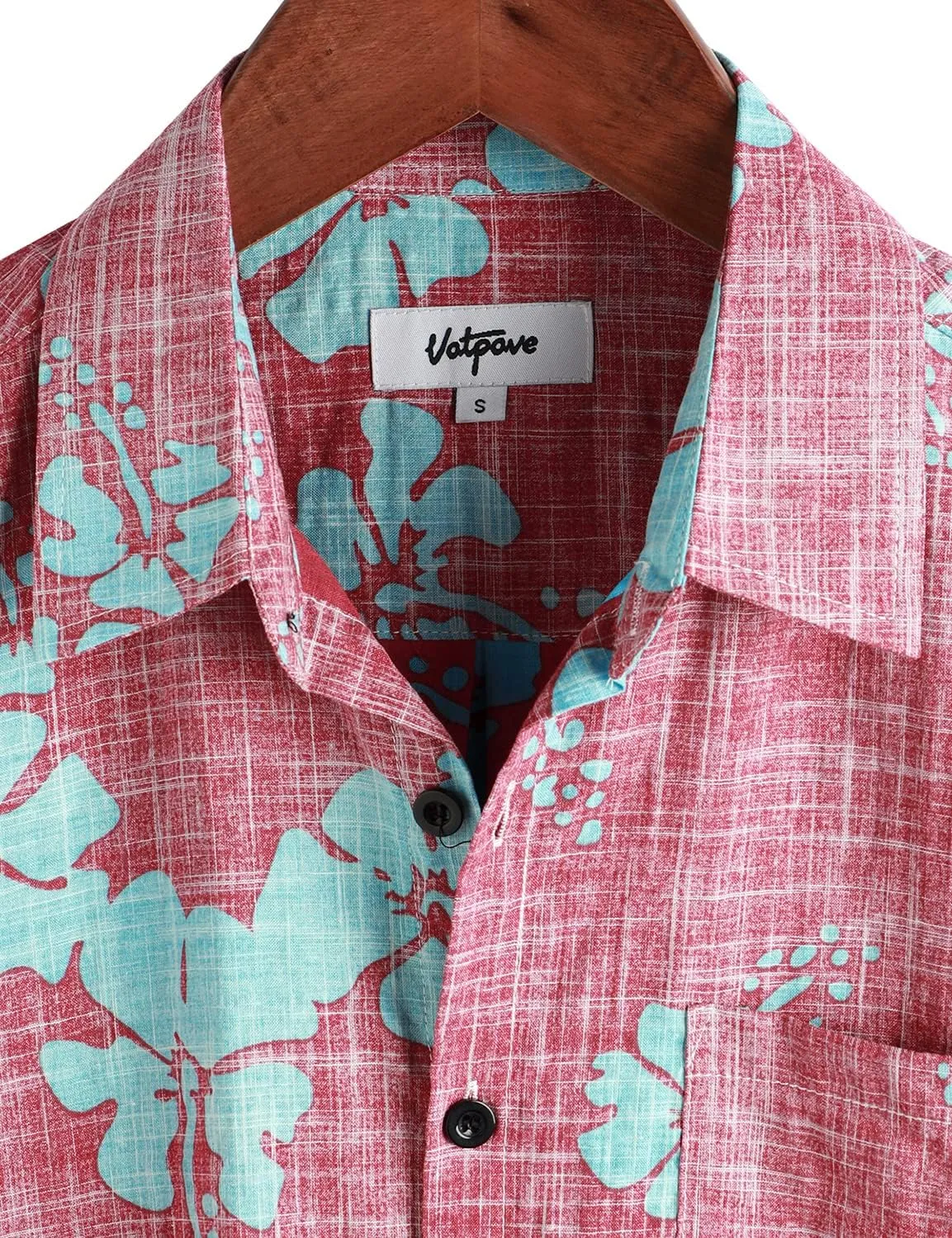 VATPAVE Mens Front Pocket Hawaiian Shirts Casual Floral Shirts Short Sleeve Button Down Beach Tropical Shirts