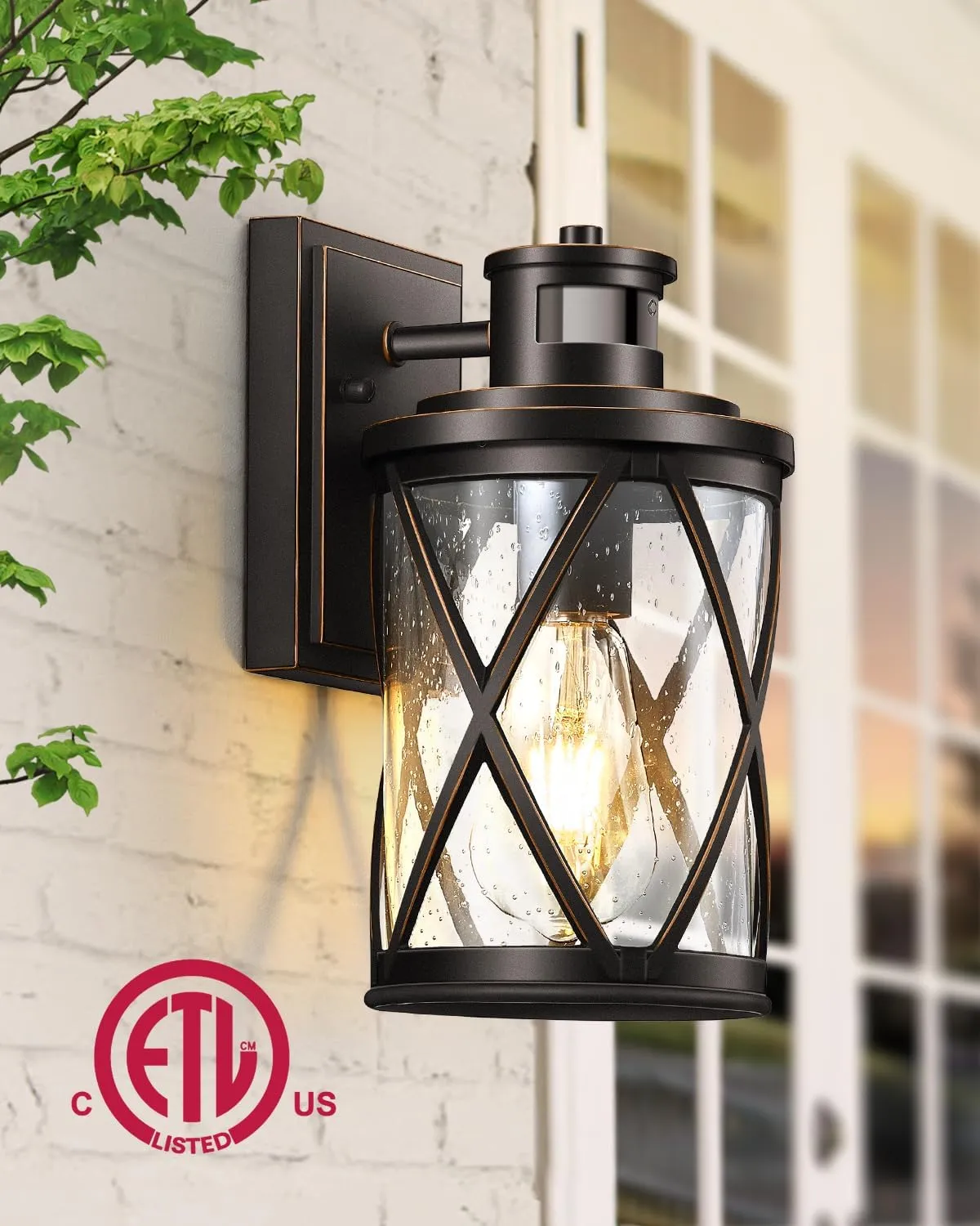 VIANIS Motion Sensor Outdoor Lights, Bronze Outside Lights for House Dusk to Dawn, Anti-Rust ORB Exterior Lighting Fixtures for House, Garage, Front Porch, Doorway, Waterproof, Oil Rubbed Bronze