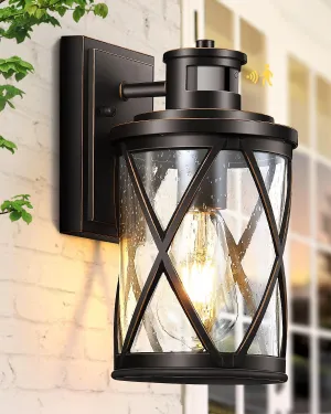 VIANIS Motion Sensor Outdoor Lights, Bronze Outside Lights for House Dusk to Dawn, Anti-Rust ORB Exterior Lighting Fixtures for House, Garage, Front Porch, Doorway, Waterproof, Oil Rubbed Bronze