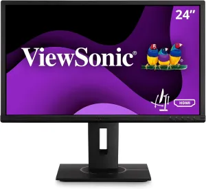 ViewSonic VG2440 24 Inch IPS 1080p Ergonomic Monitor with HDMI, DisplayPort, VGA, USB Inputs for Home and Office