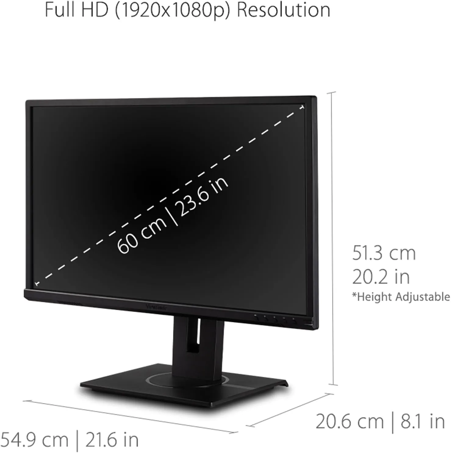 ViewSonic VG2440 24 Inch IPS 1080p Ergonomic Monitor with HDMI, DisplayPort, VGA, USB Inputs for Home and Office