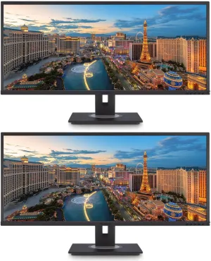 ViewSonic VG3456 34-inch 3440 x 1440 WQHD LCD IPS Monitor, 2-Pack Bundle with Frameless, FreeSync, Eye-Care, Dock, Daisy Chain, HDMI, DisplayPort, USB Hub, USB-C, Ethernet, Speakers