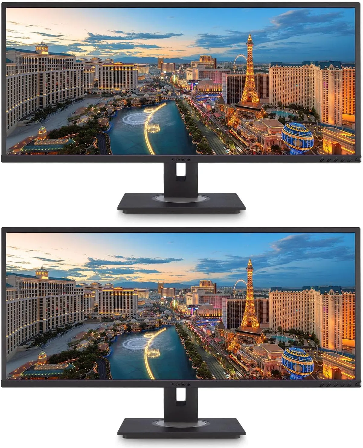 ViewSonic VG3456 34-inch 3440 x 1440 WQHD LCD IPS Monitor, 2-Pack Bundle with Frameless, FreeSync, Eye-Care, Dock, Daisy Chain, HDMI, DisplayPort, USB Hub, USB-C, Ethernet, Speakers