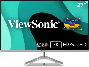 ViewSonic VX2776-4K-MHDU 27" 4K UHD IPS Monitor, 65W USB C, HDR10 Content Support, Thin Bezels, HDMI, DisplayPort (Renewed)