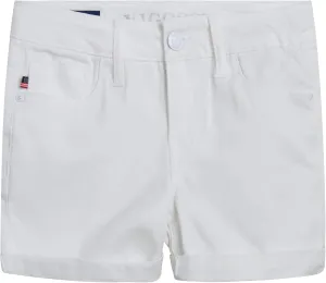 VIGOSS Girls’ Shorts – Basic Soft Stretch Twill Shorts for Girls – Kids’ Adjustable Roll-Cuff Shorts (4-16)