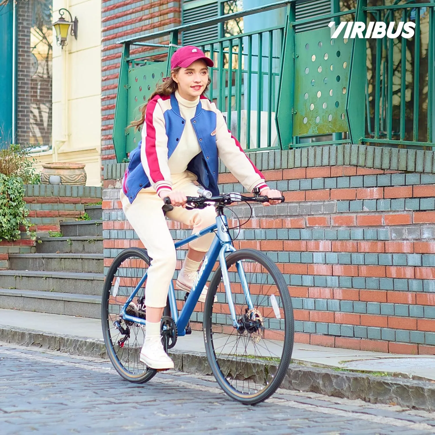 Viribus Hybrid Bikes, 28 inch Road Bike 7 Speed with Lightweight Aluminum Frame, 700C Wheels, Hybrid Bicycle for Men Adults, City Commuters, Vintage Retro