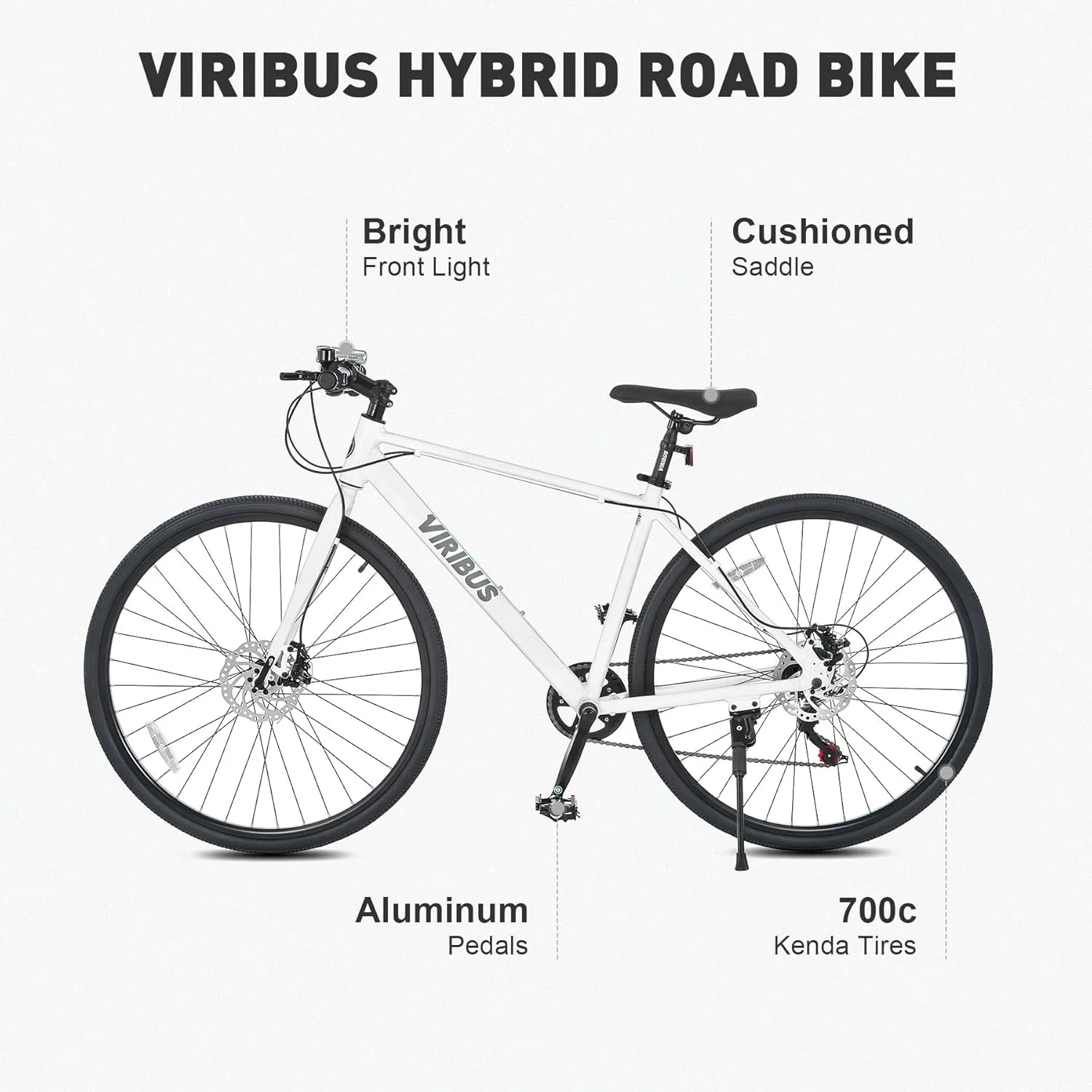 Viribus Hybrid Bikes, 28 inch Road Bike 7 Speed with Lightweight Aluminum Frame, 700C Wheels, Hybrid Bicycle for Men Adults, City Commuters, Vintage Retro