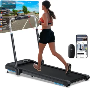 Walking Pad Treadmill, Under Desk Treadmill with Incline for Home/Office, 2 in 1 Folding Treadmills with APP/Remote Control and LED Display, 0.6-7.6 MPH 340 lbs Capacity
