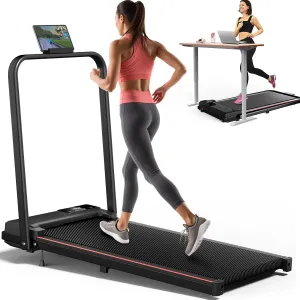 Walking Pad Treadmill With Incline, Under Desk for Home Office, Portable 2.5HP, 300 lbs Capacity, APP/Remote Control, LED Displays, Manual Incline(M)