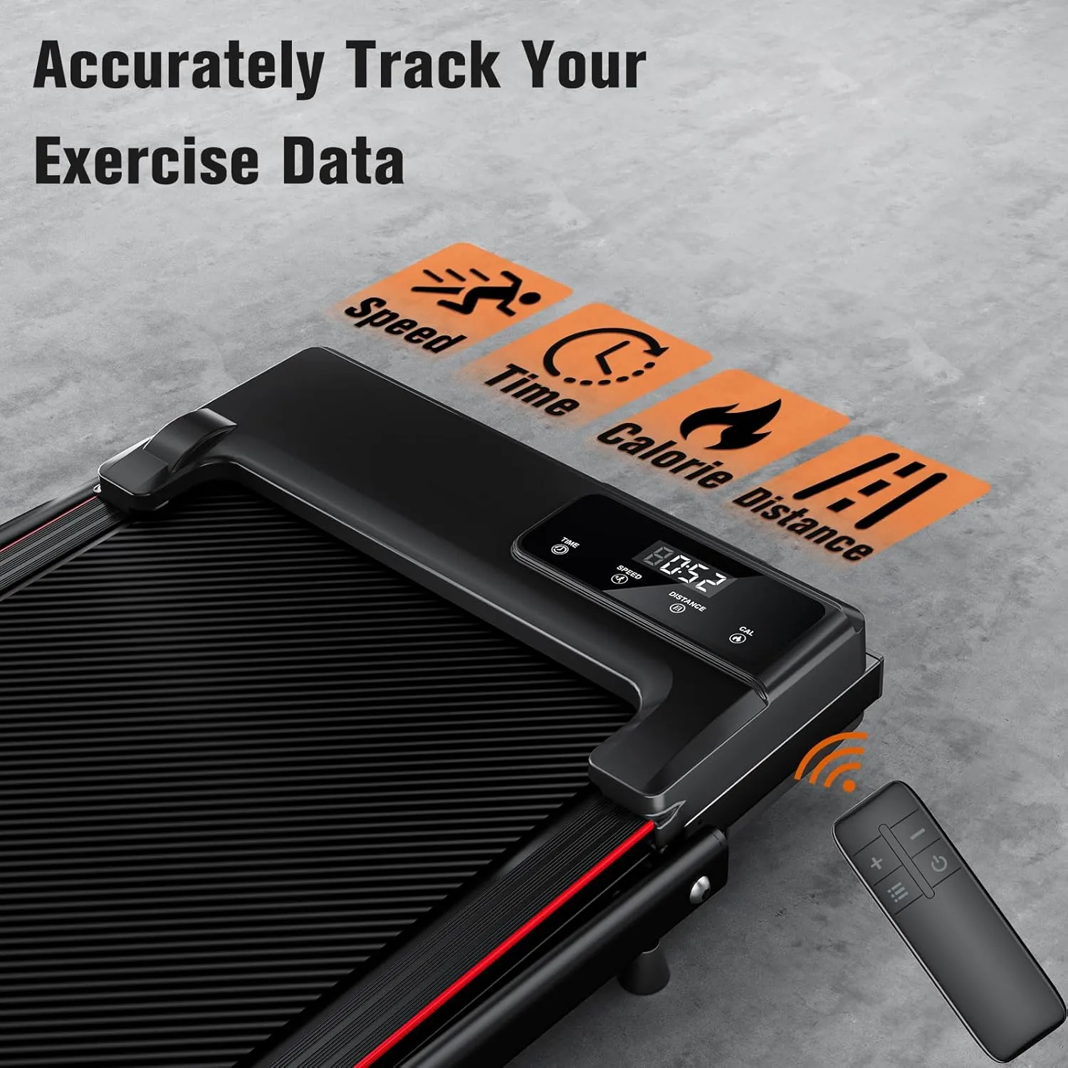 Walking Pad Treadmill With Incline, Under Desk for Home Office, Portable 2.5HP, 300 lbs Capacity, APP/Remote Control, LED Displays, Manual Incline(M)
