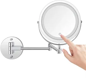 Wall Mounted Makeup Mirror Magnification, 1X/10X Magnifying Swivel Double Sided Vanity Mirrors for Bathroom USB Cabler
