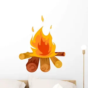 Wallmonkeys Camp Fire Wall Mural Peel and Stick Vinyl Graphic (24 in H x 20 in W) WM525343