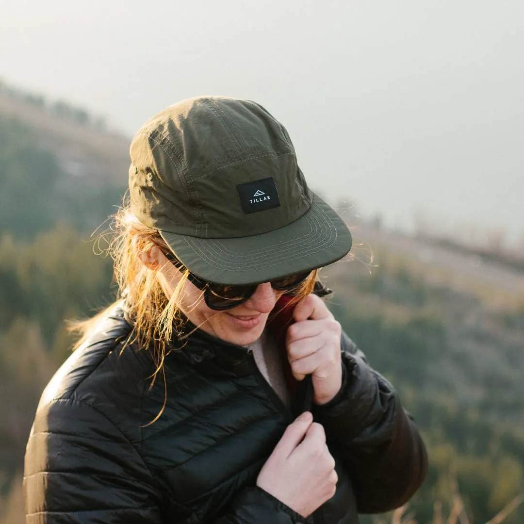 Wallowa Camp Hat, Lightweight Nylon 5 Panel Cap with Snap Closure