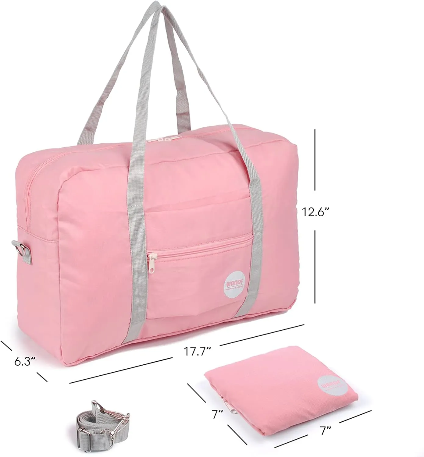 WANDF For Spirit Airlines Personal Item Bag 18x14x8 Travel Duffel Bag Underseat Foldable Carry-on Luggage for Women