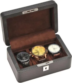 Watch Box 3 Cells Watch Collection Display Box Vintage Style Watch Organizer PU Leather Watch Storage Box with Lock watch storage box