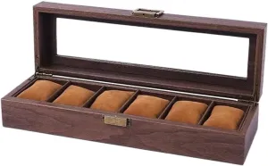 Watch Box 6 Grid Watch Organizers Multifunctional Watch Jewelry Display Storage Box Glass Sunroof Watch Collection Box watch storage box