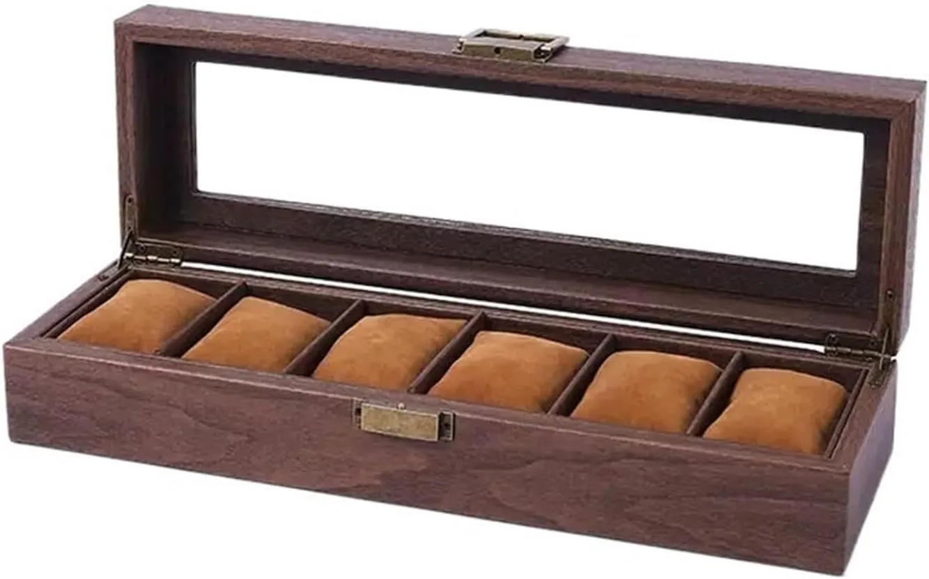 Watch Box 6 Grid Watch Organizers Multifunctional Watch Jewelry Display Storage Box Glass Sunroof Watch Collection Box watch storage box