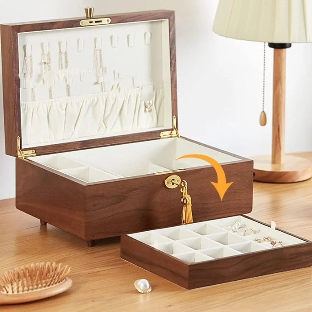 Watch Box Organizer Case Wood Storage Earrings Necklaces Boxes Stand