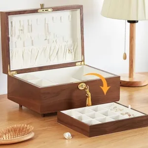 Watch Box Organizer Case Wood Storage Earrings Necklaces Boxes Stand