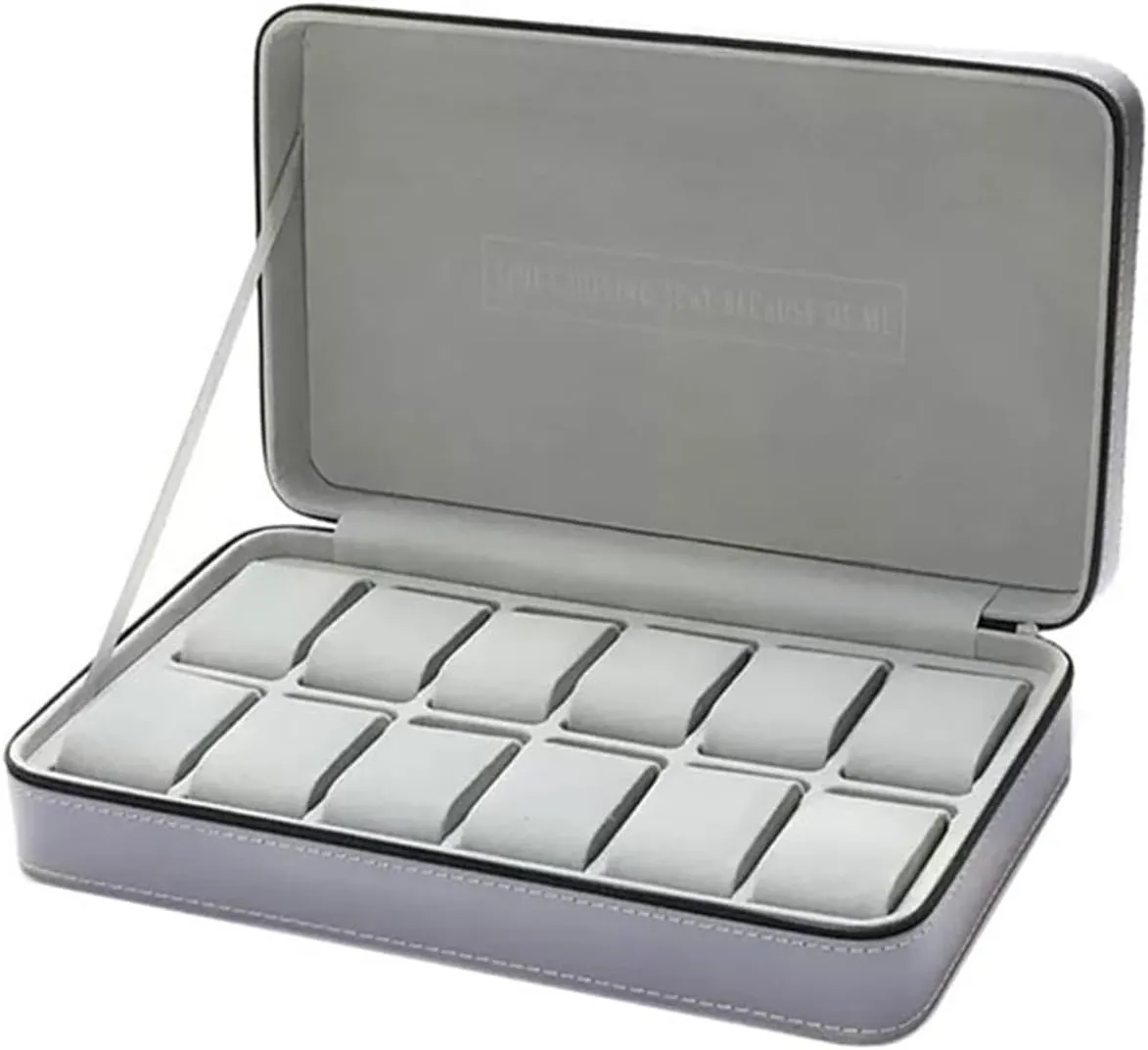 Watch Box Organizer Large Capacity Watch Storage Box PU Leather Watch Organizer 12 Grid Jewelry Collection Boxes watch case