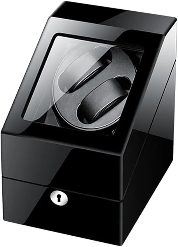 Watch Display Box 2 3 Automatic Watch Winder Box Collection Display Box,Silent Motor Flexible Watch Pillows,Luxury Wood Storage Case for Man/Woman's Watches (Black black)
