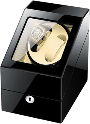 Watch Display Box 2 3 Automatic Watch Winder Box Collection Display Box,Silent Motor Flexible Watch Pillows,Luxury Wood Storage Case for Man/Woman's Watches (Black creamy)