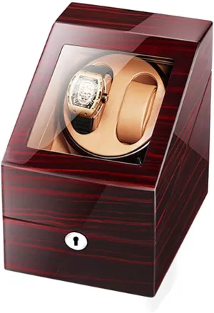 Watch Display Box 2 3 Automatic Watch Winder Box Collection Display Box,Silent Motor Flexible Watch Pillows,Luxury Wood Storage Case for Man/Woman's Watches (Dark Brown brown)