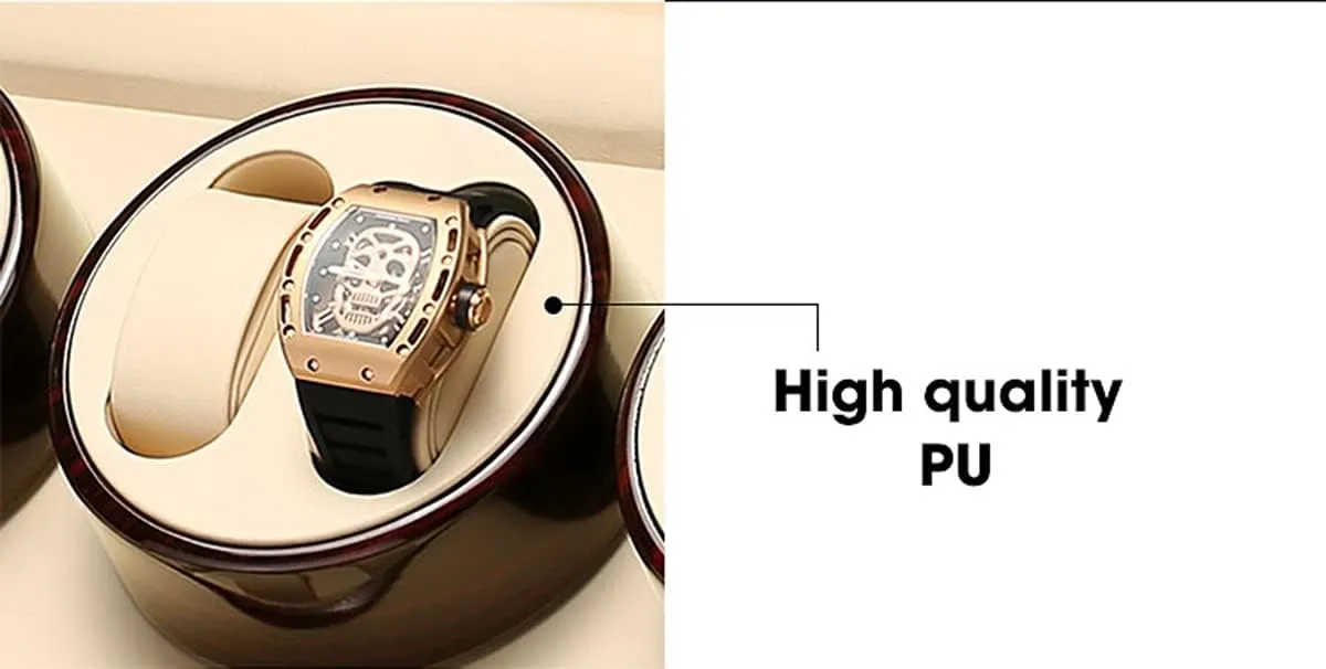 Watch Display Box 6 Automatic Watch Winder With 7 Extra Storages Spaces,Quiet Motors,Flexible Watch Pillows,Luxury Wood Storage Case For Man/Woman'S WatchesFlower Wood milky White-6 7