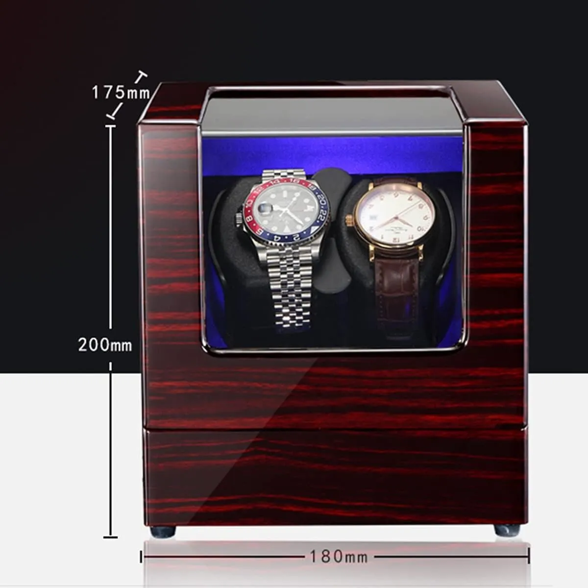 Watch Display Box High End Double Watch Winder with Quiet Japanese Mabuchi Motor Watch Winder Display Box with Memory Latex Watch Pillow Piano Paint Exterior Fit Lady and Man Automatic Watches