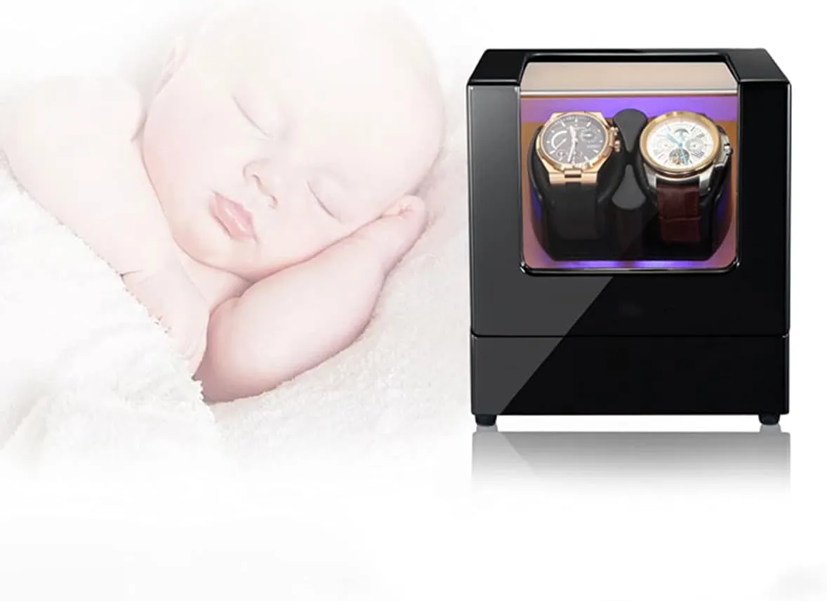 Watch Display Box High End Double Watch Winder with Quiet Japanese Mabuchi Motor Watch Winder Display Box with Memory Latex Watch Pillow Piano Paint Exterior Fit Lady and Man Automatic Watches