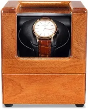 Watch Display Box Wood Watch Winder for Single Automatic Watches with Quiet Motors Piano Paint by AC Adapter or Battery (Black 1 0)