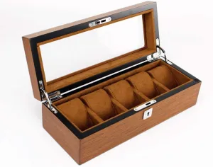 Watch Storage Box 5/12/18 Grids es Solid Wood Watch Storage Box Transparent Window Soft Felted Interior Applicable Personal Watch Counter Display Window Storage Watch Display
