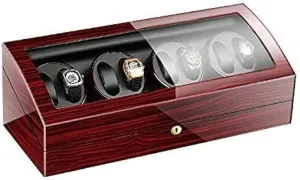 Watch Winder Box for Men 8 9 Leather Storage, Automatic Wooden Display Case, Women's Jewelry Box, Anti-Magnetic & Quiet Motor