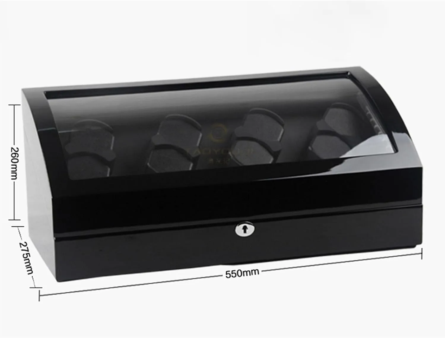 Watch Winder for 8 Watches  8 Storages Large Capacity Watches Display Box with Led Lights Soft Flexible Watch Pillows Super Quiet Motor Fit Lady and Man Watches,Black a-8 8