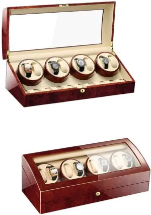 Watch Winders Watch Winder Box for Men 8 9 Leather Storages Automatic Wood Watch Winder Display Box Women's Jewelry Box/Watch Box (D)