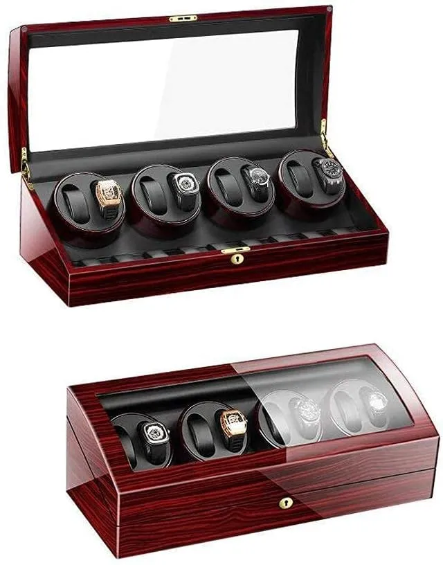Watch Winders, Watch Winder Box for Men 8 9 Leather Storages,Automatic Wood Watch Winder Display Box,Women's Jewelry Box/Watch Box