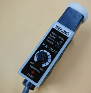 WEILONG Color Code Sensor KS-W23 (White Light Source) NPN Bag Making Machine Photoelectric Switch Sensor Replace KS-C2W